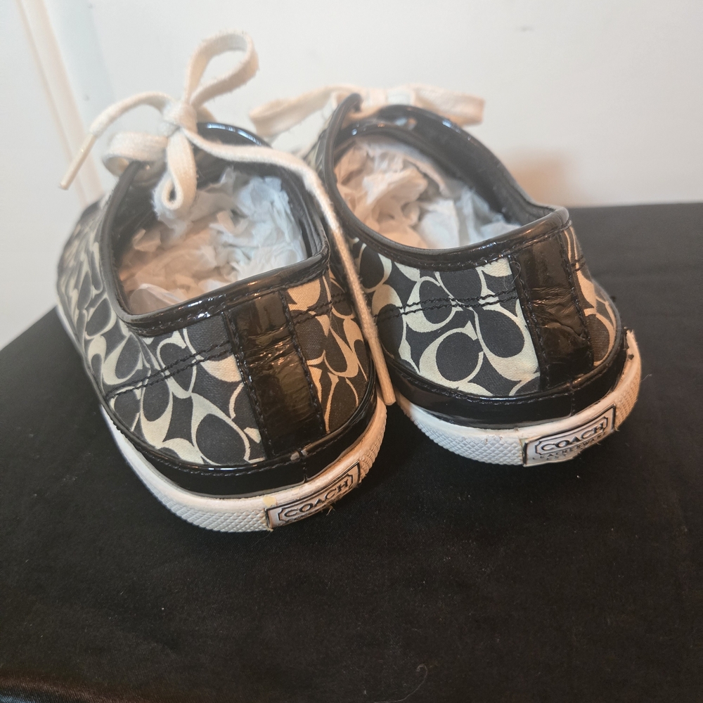 Coach Etta Heritage Monochrome Signature Sneakers 8M - Picture 2 of 3